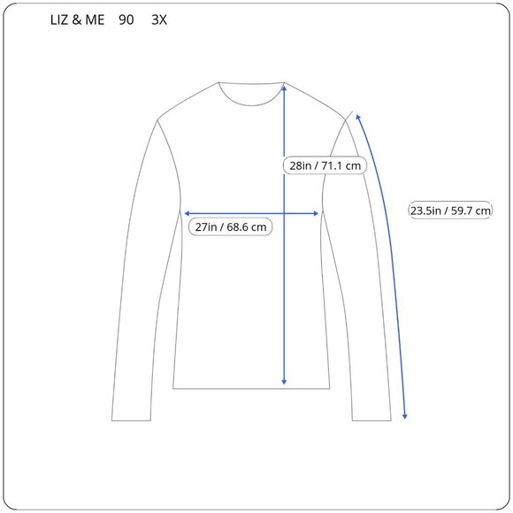 Liz Me Womens Top 3X Plus Long Sleeve Knit Purple Red Rhinestones GEO198E - Picture 2 of 8